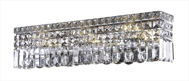 Picture of Elegant Lighting 2032W26C-RC 26 L x 4.5 W x 6.25 H in. Maxim Collection Wall Sconce - Royal Cut&#44; Chrome Finish