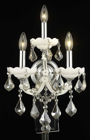 Picture of Elegant Lighting 2800W3WH-GT-RC 12 W x 16 H in. Maria Theresa Collection Wall Sconce - Royal Cut- White Finish