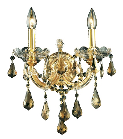 Picture of Elegant Lighting 2801W2G-GT-RC 12 W x 12 H in. Maria Theresa Collection Wall Sconce - Royal Cut&#44; Gold Finish