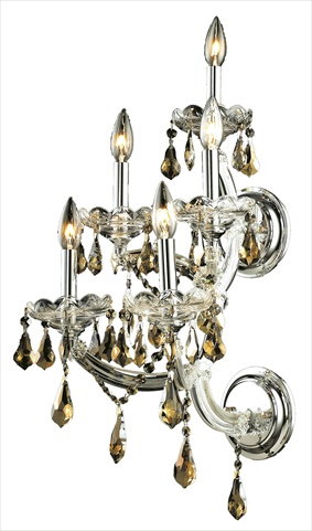 Picture of Elegant Lighting 2801W5C-GT-RC 12 W x 25 H in. Maria Theresa Collection Wall Sconce - Chrome Finish&#44; Royal Cut