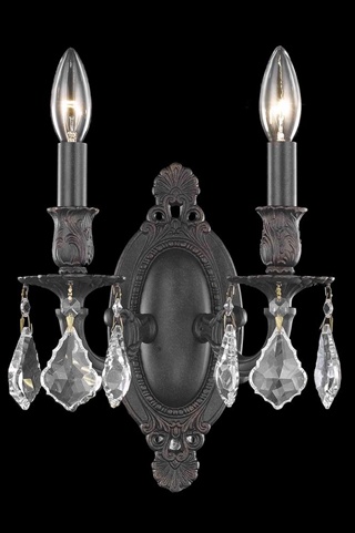 Picture of Elegant Lighting 9202W9DB-RC 9 Dia. x 10.5 H in. Rosalia Collection Wall Sconce - Dark Bronze Finish&#44; Royal Cut