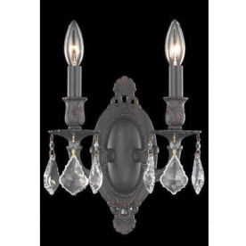 Picture of Elegant Lighting 9202W9DB-GT-RC 9 Dia. x 10.5 H in. Rosalia Collection Wall Sconce - Dark Bronze Finish- Royal Cut