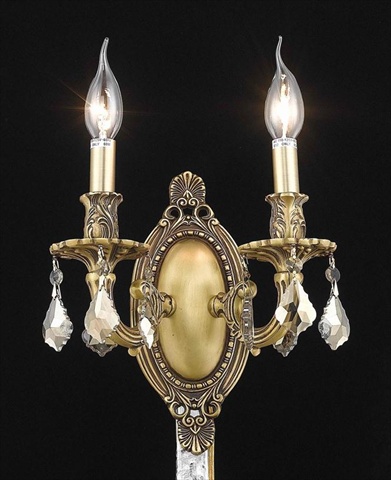 Picture of Elegant Lighting 9202W9FG-GT-RC 9 W x 10.5 H in. Rosalia Collection Wall Sconce - French Gold Finish- Royal Cut