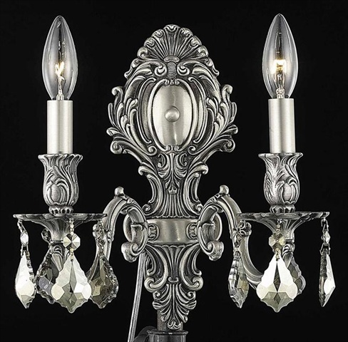 Picture of Elegant Lighting 9602W10PW-GT-RC 10 W x 11.5 H in. Monarch Wall Sconce- Royal Cut - Pewter