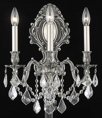 Picture of Elegant Lighting 9603W14PW-RC 14 W x 18 H in. Monarch Wall Sconce- Royal Cut - Pewter