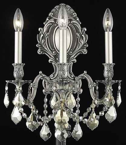 Picture of Elegant Lighting 9603W14PW-GT-RC 14 W x 18 H in. Monarch Wall Sconce&#44; Royal Cut - Pewter