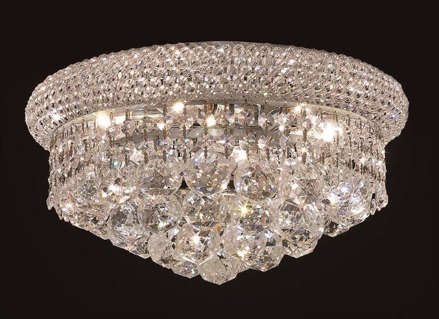 1800F14C-RC 14 D x 8 in. Primo Collection Flush Mount - Royal Cut, Chrome