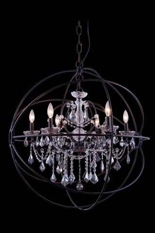 Elegant Lighting 1130D32DB-SS-RC 32 Dia. x 34.5 H in. Geneva Pendent Lamp - Dark Bronze- Royal Cut Silver Shade Crystals -  Elegant Furniture & Lighting, 1130D32DB-SS/RC