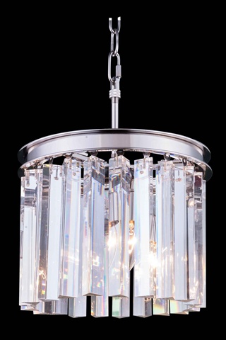 Elegant Lighting 1208D12PN-RC 12 Dia. x 13 H in. Sydney Pendent Lamp - Polished Nickel- Royal Cut Crystals -  Elegant Furniture & Lighting, 1208D12PN/RC