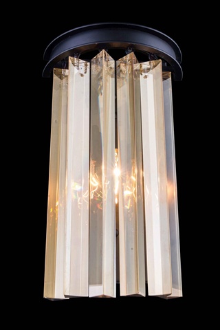 Picture of Elegant Lighting 1208W8MB-GT-RC 8 W x 14 H in. Sydney Wall Lamp - Mocha Brown- Royal Cut Golden Teak Crystals