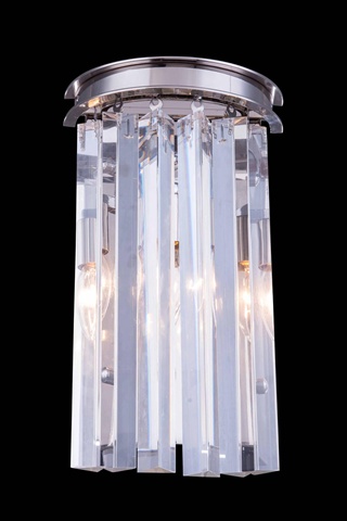 Picture of Elegant Lighting 1208W8PN-RC 8 W x 14 H in. Sydney Wall Lamp - Polished Nickel&#44; Royal Cut Crystals