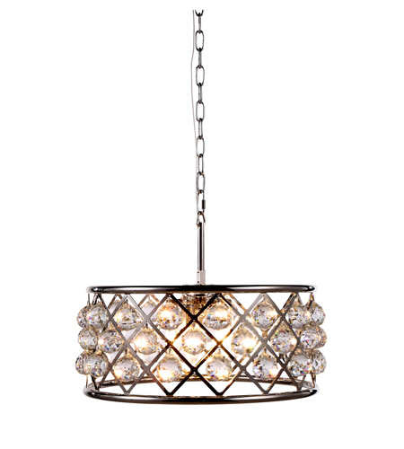 Elegant Lighting 1214D20PN-RC 20 Dia. x 9 H in. Madison Pendant Lamp - Polished Nickel, Royal Cut Crystal Clear -  Elegant Furniture & Lighting, 1214D20PN/RC