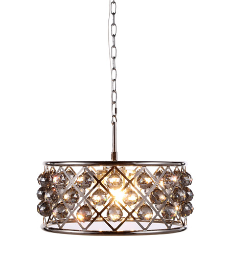 Elegant Lighting 1214D20PN-SS-RC 20 Dia. x 9 H in. Madison Pendant Lamp - Polished Nickel, Royal Cut Silver Shade Grey -  Elegant Furniture & Lighting, 1214D20PN-SS/RC