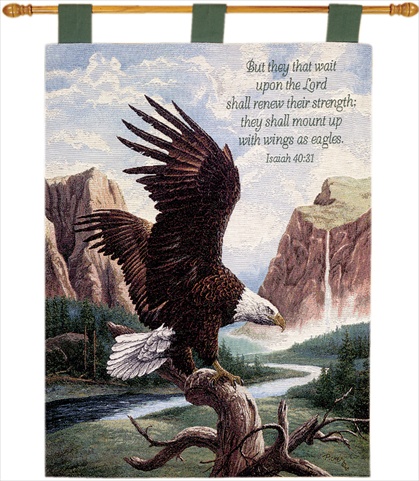 Picture of Charlotte Home Furnishings WW-7714-10771 Freedom With Verse Fine Art Tapestry&#44; Brown