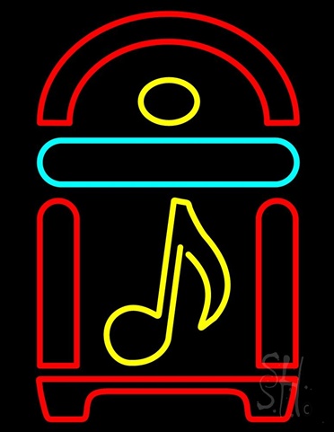 Sign Store 24 x 1 x 31 in. Juke Box With Musical Note Clear Backing Neon Sign