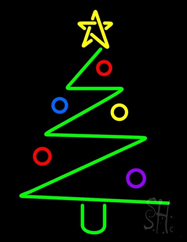 Sign Store 24 x 1 x 31 in. Logo Christmas Tree Clear Backing Neon Sign
