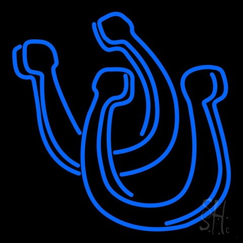 Sign Store 24 x 1 x 24 in. Pair Of Horse Shoe Clear Backing Neon Sign