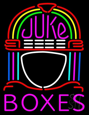 Sign Store 24 x 1 x 31 in. Pink Juke Boxes Clear Backing Neon Sign