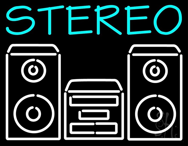 Sign Store 31 x 1 x 24 in. Stereo System Clear Backing Neon Sign
