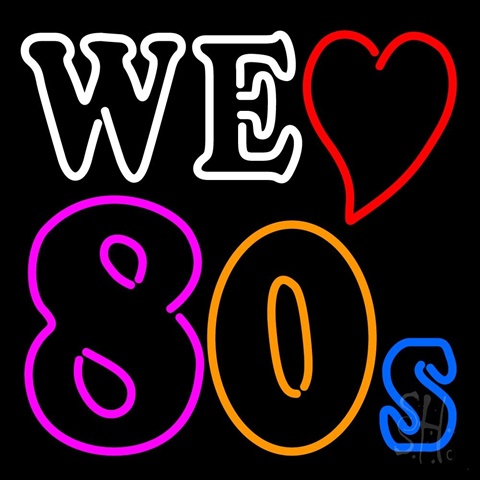 Sign Store 24 x 1 x 24 in. We Love 80s Clear Backing Neon Sign