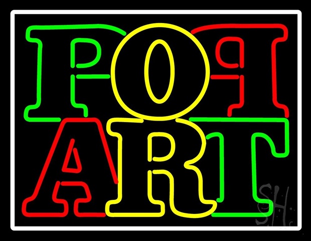 Sign Store 31 x 1 x 24 in. White Border Double Stroke Pop Art Clear Backing Neon Sign