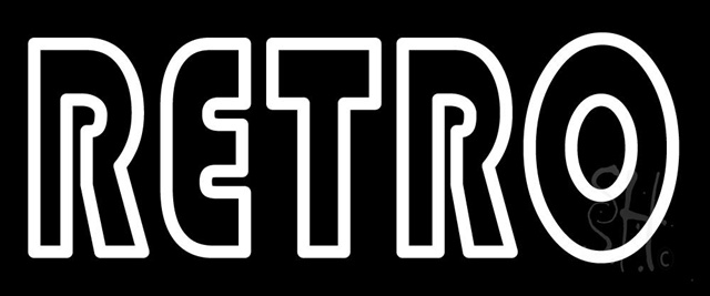 Sign Store 24 x 1 x 10 in. White Double Stroke Retro Clear Backing Neon Sign
