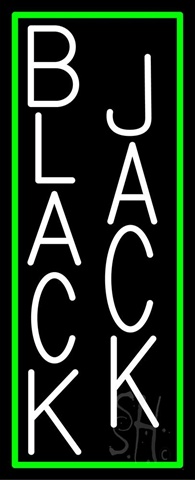 Sign Store 13 x 1 x 32 in. Blackjack White Clear Backing Neon Sign