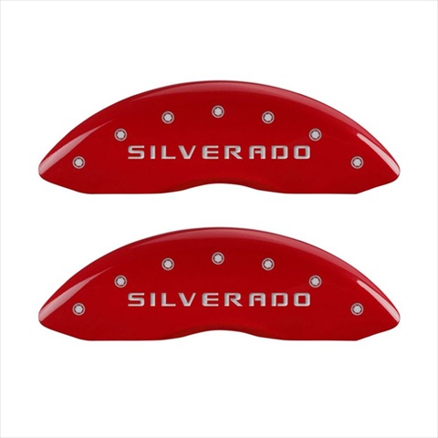 Silverado Red Caliper Covers - Engraved Front & Rear- Set of 4