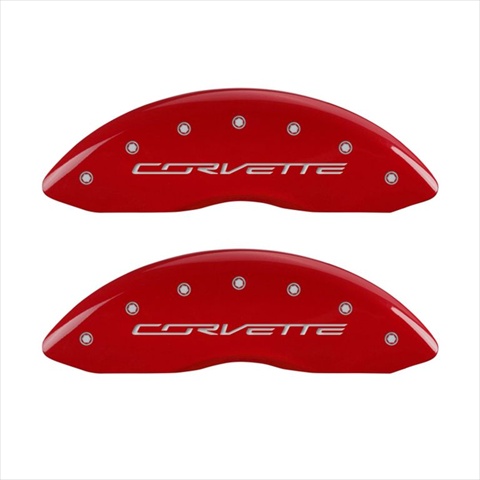 C7 & Corvette Red Caliper Covers - Engraved Front & Rear, Set of 4