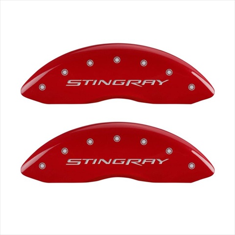 13009SSTYRD Stingray Red Caliper Covers - Engraved Front & Rear, Set of 4