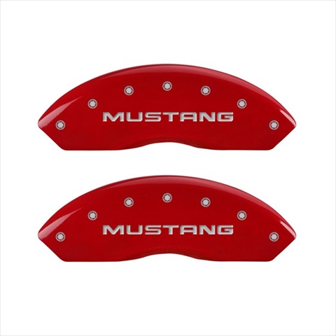 Mustang Red Caliper Covers - Engraved Front & Rear - Set of 4