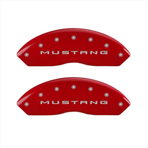 10202SMB2RD Mustang Red Caliper Covers - Engraved Front & Rear, Set of 4