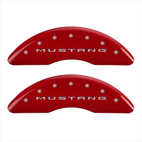 10204SMB2RD Mustang Red Caliper Covers - Engraved Front & Rear, Set of 4