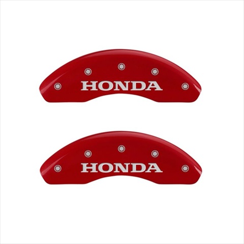 Picture of MGP Caliper Covers 20218SHONRD Honda Red Caliper Covers - Engraved Front & Rear&#44; Set of 4