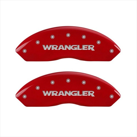 42007SWRGRD Wrangler Red Caliper Covers - Engraved Front & Rear, Set of 4