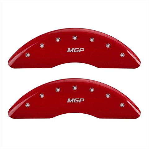 22209SMGPRD MGP Red Caliper Covers - Engraved Front & Rear, Set of 4