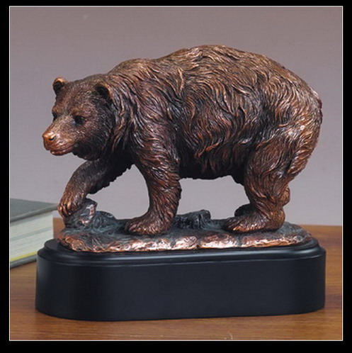 F Bear Bronze Plated Resin Sculpture