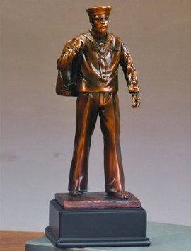 F Navy Bronze Plated Resin Sculpture
