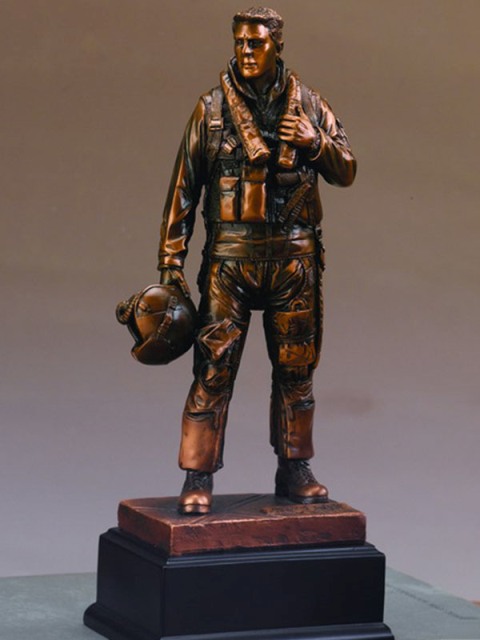 F Air Force Bronze Plated Resin Sculpture