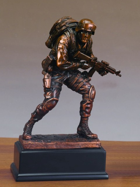 F Marine Bronze Plated Resin Sculpture