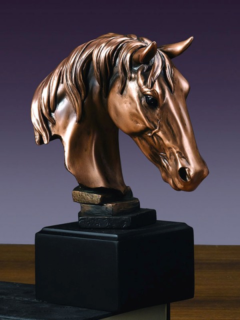 Picture of Marian Imports F55127 Horse Head Bronze Plated Resin Sculpture - 5 x 3 x 8 in.