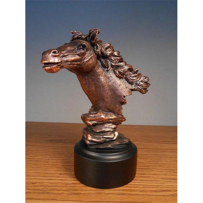 Marian Imports F15010 Horse Head Bronze Plated Resin Sculpture