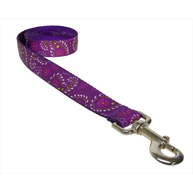 Sassy Dog Wear PRETTY PAISLEY4-L 6 ft. Pretty Paisley Dog Leash- Purple - Large