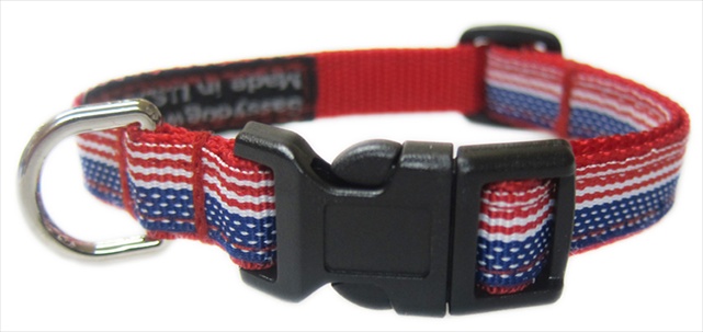 Picture of Sassy Dog Wear AMERICAN FLAG1-C American Flag Dog Collar - Extra Small