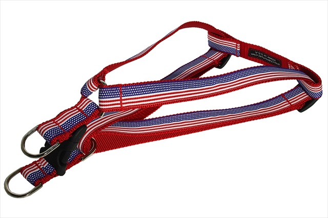 Picture of Sassy Dog Wear AMERICAN FLAG2-H American Flag Dog Harness - Small
