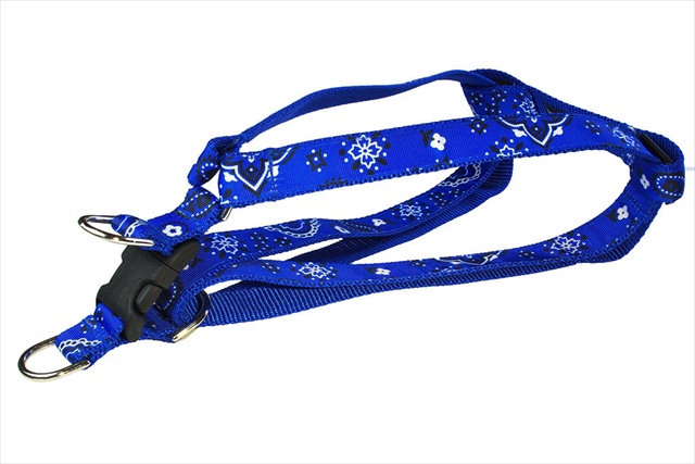Picture of Sassy Dog Wear BANDANA BLUE2-H Bandana Dog Harness- Blue - Small