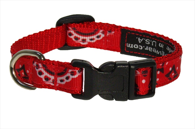 Picture of Sassy Dog Wear BANDANA RED1-C Bandana Dog Collar- Red - Extra Small