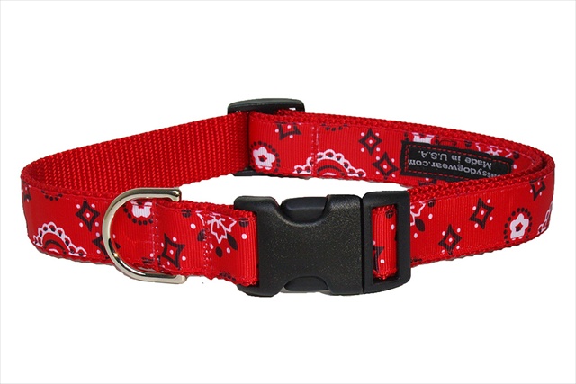 Picture of Sassy Dog Wear BANDANA RED3-C Bandana Dog Collar- Red - Medium