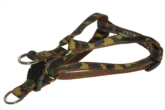 Picture of Sassy Dog Wear CAMOUFLAGE-TAN-GRN1-H Camouflage Dog Harness - Tan & Green- Extra Small