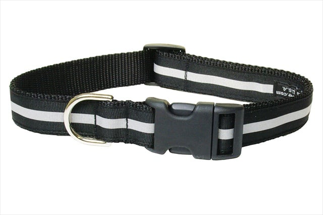 Picture of Sassy Dog Wear REFLECTIVE - BLACK2-C Reflective Dog Collar- Black - Medium